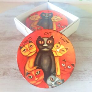 Crazy Cat lady one more cat coasters