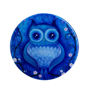 Blue owl fridge magnet