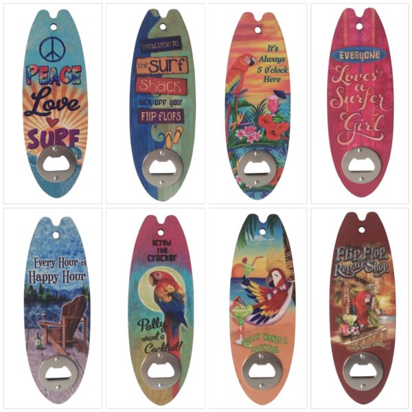 Assorted Surf Board Saying Bottle Openers