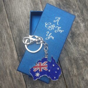 australian map keyring keychain tourism boxed gift