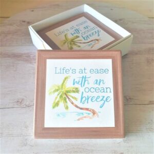 Life's at ease with an ocean breeze coasters