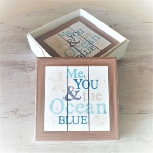 me you & the ocean blue boxed set 4 coasters