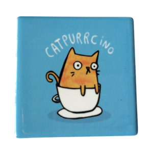 Catpurrcino coffee cat fridge magnet