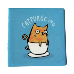 Catpurrcino coffee cat fridge magnet