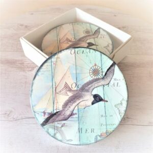 ocean seagull coaster gift set
