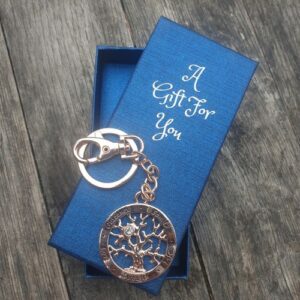 Rose tree of life keyring keychain boxed gift