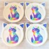 Crazy Cat Lady Rainbow Kitty Coasters x 4