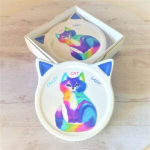 Crazy cat lady rainbow kitty coasters