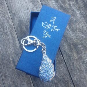 Oyster Blue Keyring Keychain Boxed Gift