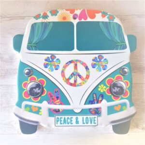 Peace and love blue kombi trivet