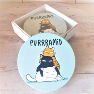 Purrramid cat coasters x4