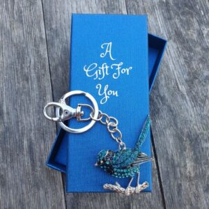 Blue Wren Keyring Keychain Boxed Gift