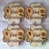 Count your blessing sunflower coaster sets