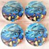 Dolphin colourful ocean coasters set of 4