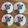 Pink butterfly coasters 1