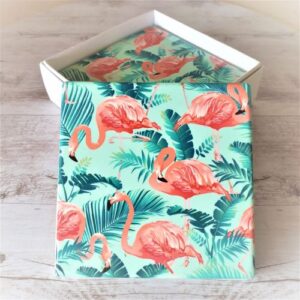 Flamingo tropical palm coaster set of 4