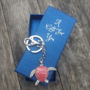 pink turtle keyring keychain boxed gift
