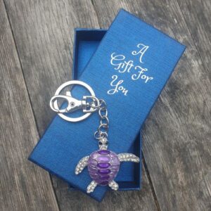 purple turtle ocean keyring keychain boxed gift