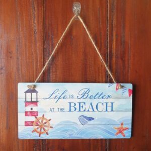 life is better at the beach whale sign