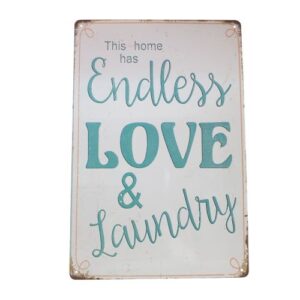 Love and laundry metal sign