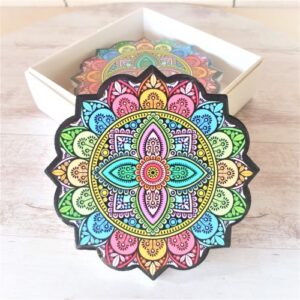 Mandala rainbow coasters boxed gift set