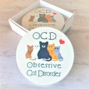 OCD cat coasters boxed set 4