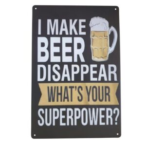 beer disappear metal bar sign