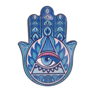 blue hand of protection trivet plate