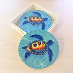 blue turtle coasters