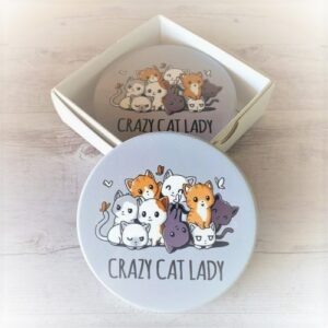 crazy cat lady coasters boxed set 4