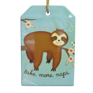 take more naps sloth hanging plaque baby sign blue