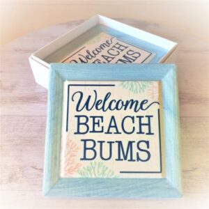 welcome beach bums boxed set coasters