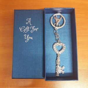 Silver heart key keyring boxed gift