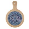 blue mandala wooden round board