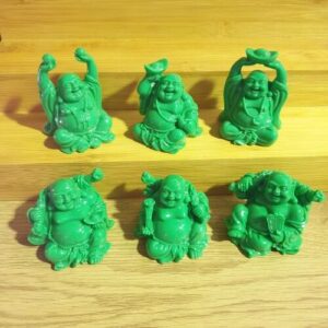 set of six jade buddhas