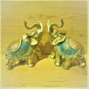 gold elephant statue pair
