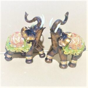 Large bronze elephant statue pair 7
