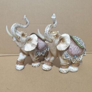 White gold elephant statue ornament lucky gifts