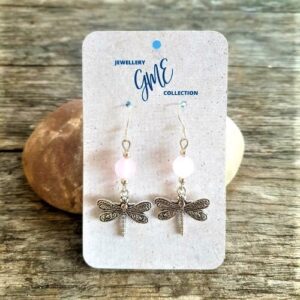 Dragonfly Rose Quartz earrings
