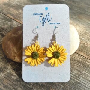 Yellow daisy earrings