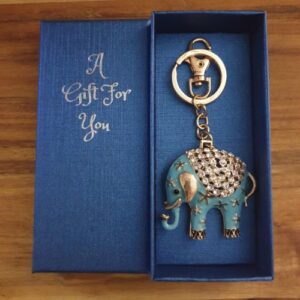 Elephant keychain boxed gift - Blue elephant