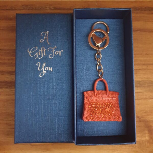 Orange handbag keychain boxed gift