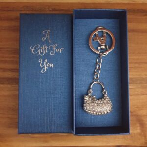 Silver handbag boxed keychain gift