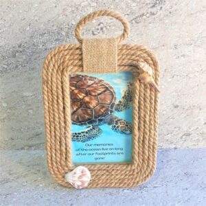 Turtle seaside rope stand alone photo frame