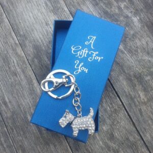 scotty dog tiny puppy keyring keychain boxed gift