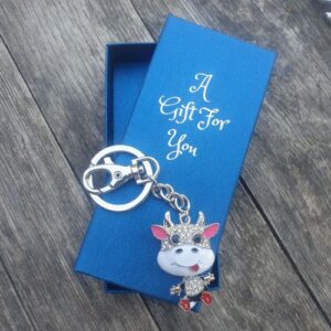 Cute cow keyring keychain boxed gift