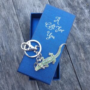 Green & Silver keychain keyring boxed gift