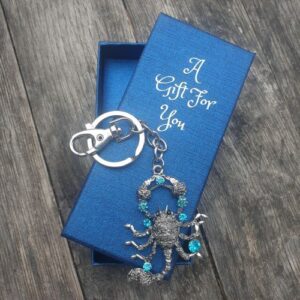blue scorpion keyring keychain boxed gift