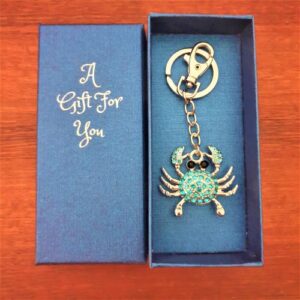 Crab Keychain Blue Crab Keyring Boxed Gift