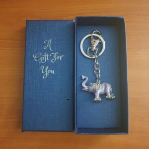 Purple Lucky elephant keyring keychain boxed gift